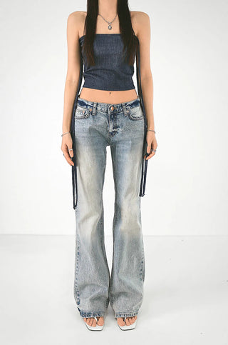 Denim Top Beachwear Square Strap Nashi Top