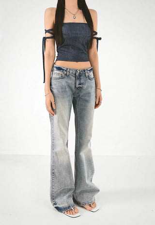 Denim Top Beachwear Square Strap Nashi Top