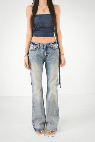 Denim Top Beachwear Square Strap Nashi Top