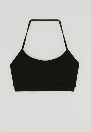 Tension cut deep U-neck long-sleeved T-shirt, halter neck cap sleeve top layered set