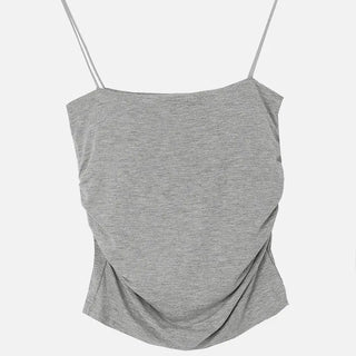 Shirring Cap Built-in Soft Square Neck Inner Top with String