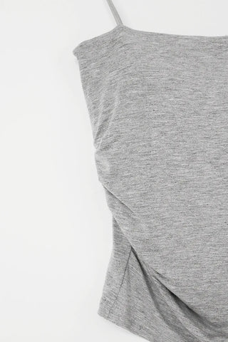 Shirring Cap Built-in Soft Square Neck Inner Top with String