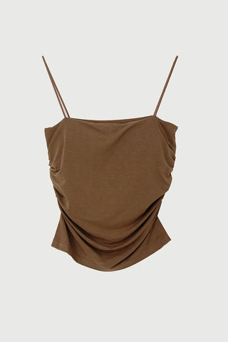 Shirring Cap Built-in Soft Square Neck Inner Top with String