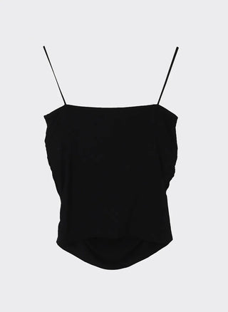 Shirring Cap Built-in Soft Square Neck Inner Top with String