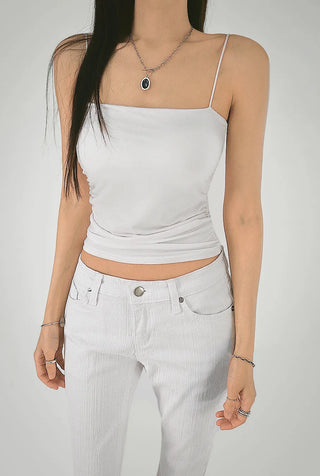 Shirring Cap Built-in Soft Square Neck Inner Top with String