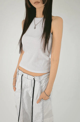 Deer Halter Neck Daily Ribbed Nashi Top