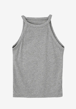 Deer Halter Neck Daily Ribbed Nashi Top