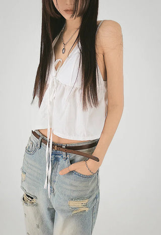 Opening Cap Built-in Hook V Bustier Strap Nashi Blouse