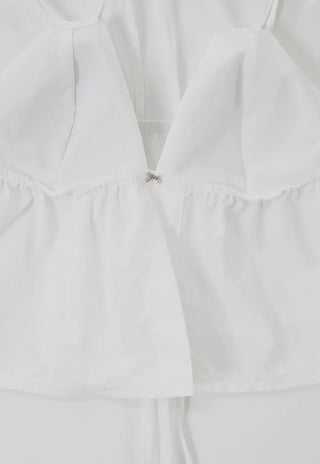 Opening Cap Built-in Hook V Bustier Strap Nashi Blouse