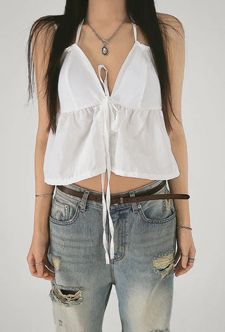 Opening Cap Built-in Hook V Bustier Strap Nashi Blouse