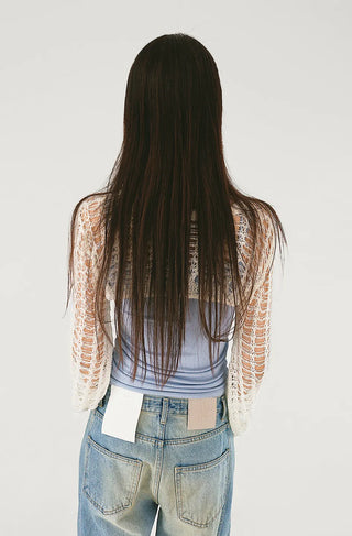 Mesh Net Layered Crop Short Knit Bolero