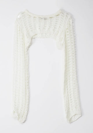 Mesh Net Layered Crop Short Knit Bolero
