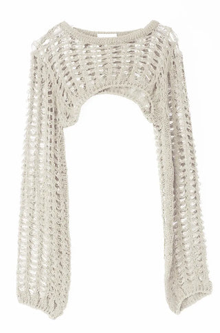 Mesh Net Layered Crop Short Knit Bolero