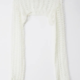 Mesh Net Layered Crop Short Knit Bolero