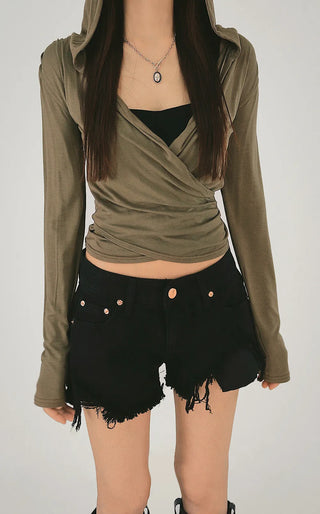 Hot Low-Rise Rescue Damage Cutting Cotton Shorts