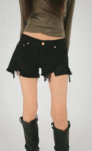 Hot Low-Rise Rescue Damage Cutting Cotton Shorts