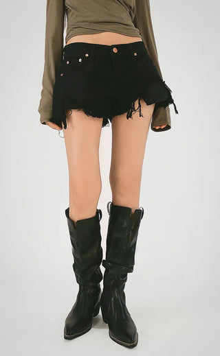 Hot Low-Rise Rescue Damage Cutting Cotton Shorts