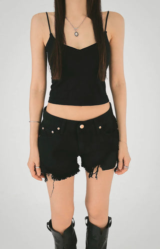Hot Low-Rise Rescue Damage Cutting Cotton Shorts