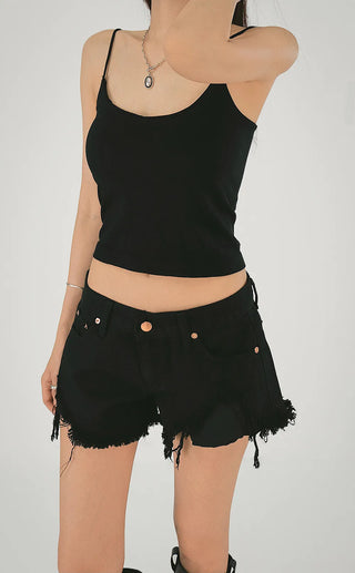 Hot Low-Rise Rescue Damage Cutting Cotton Shorts
