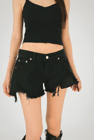 Hot Low-Rise Rescue Damage Cutting Cotton Shorts