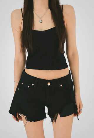 Hot Low-Rise Rescue Damage Cutting Cotton Shorts