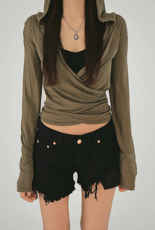 Hot Low-Rise Rescue Damage Cutting Cotton Shorts