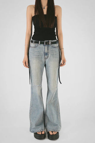 Square neck half-neck top with side shirring straps and built-in cap