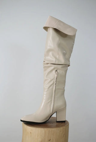 High-quality two-way back slit natural wrinkle western long boots