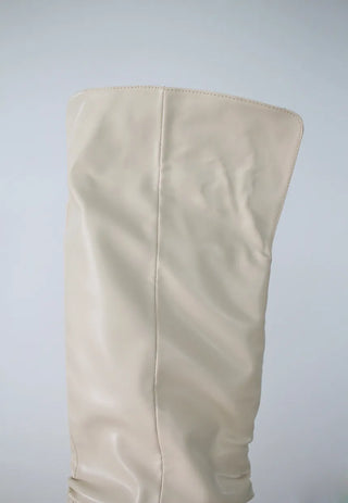 High-quality two-way back slit natural wrinkle western long boots