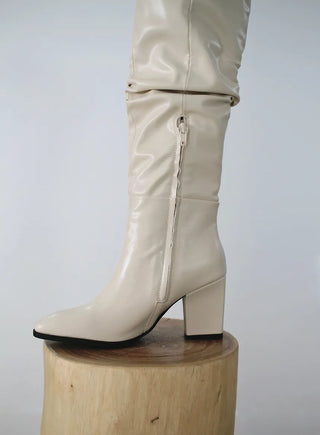 High-quality two-way back slit natural wrinkle western long boots