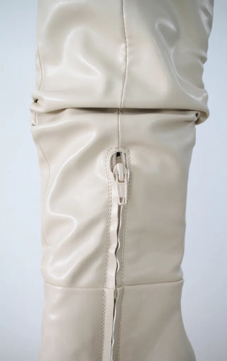 High-quality two-way back slit natural wrinkle western long boots