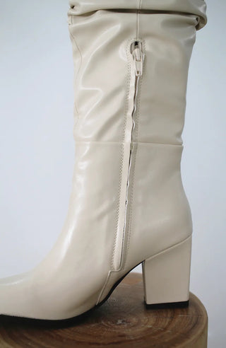 High-quality two-way back slit natural wrinkle western long boots