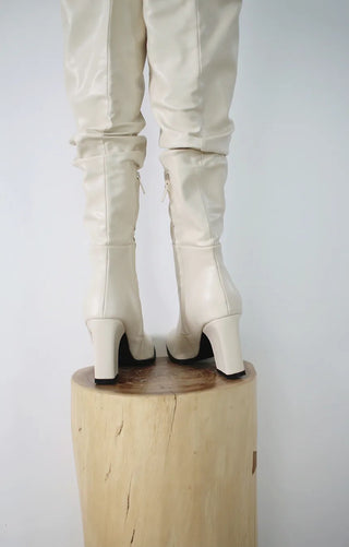 High-quality two-way back slit natural wrinkle western long boots