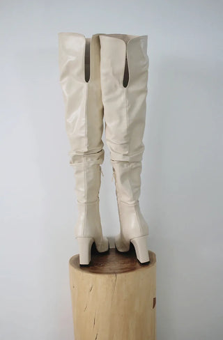 High-quality two-way back slit natural wrinkle western long boots