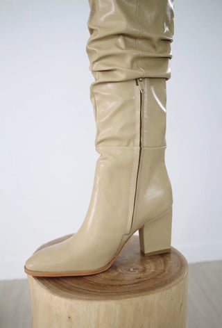 High-quality two-way back slit natural wrinkle western long boots