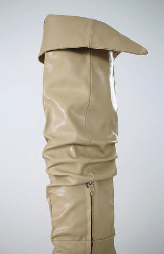 High-quality two-way back slit natural wrinkle western long boots