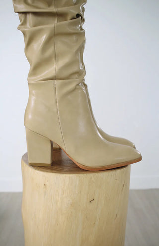 High-quality two-way back slit natural wrinkle western long boots
