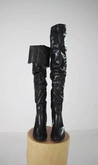 High-quality two-way back slit natural wrinkle western long boots