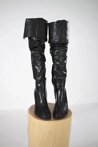 High-quality two-way back slit natural wrinkle western long boots