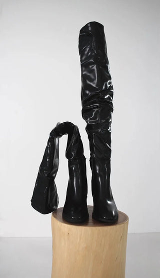 High-quality two-way back slit natural wrinkle western long boots