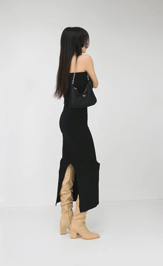 High-quality two-way back slit natural wrinkle western long boots