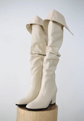 High-quality two-way back slit natural wrinkle western long boots
