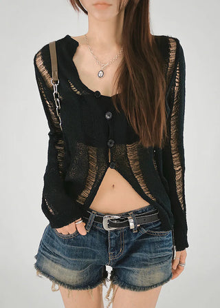 Dark Retro Hot Pants Low Denim Cut Surgery Shorts