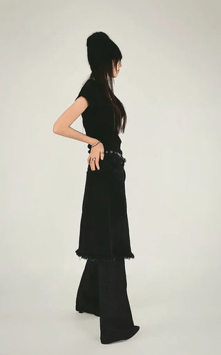 F/W Need Cap Sleeve Soft Basic Half-Polar Crop Tee