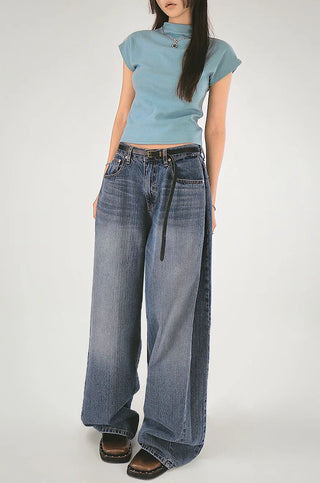 F/W Need Cap Sleeve Soft Basic Half-Polar Crop Tee