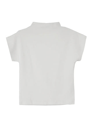 F/W Need Cap Sleeve Soft Basic Half-Polar Crop Tee