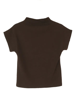 F/W Need Cap Sleeve Soft Basic Half-Polar Crop Tee