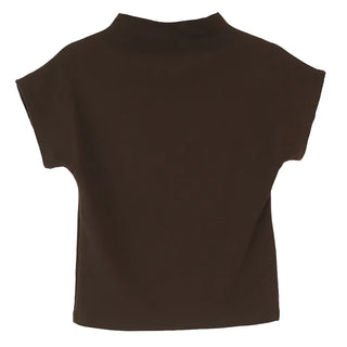 F/W Need Cap Sleeve Soft Basic Half-Polar Crop Tee