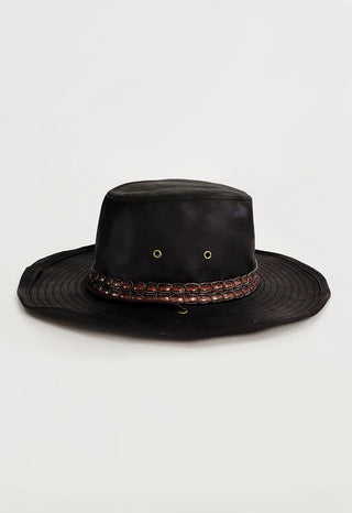 Real Chain Cowboy Leather Fedora