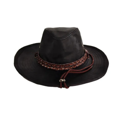 Real Chain Cowboy Leather Fedora